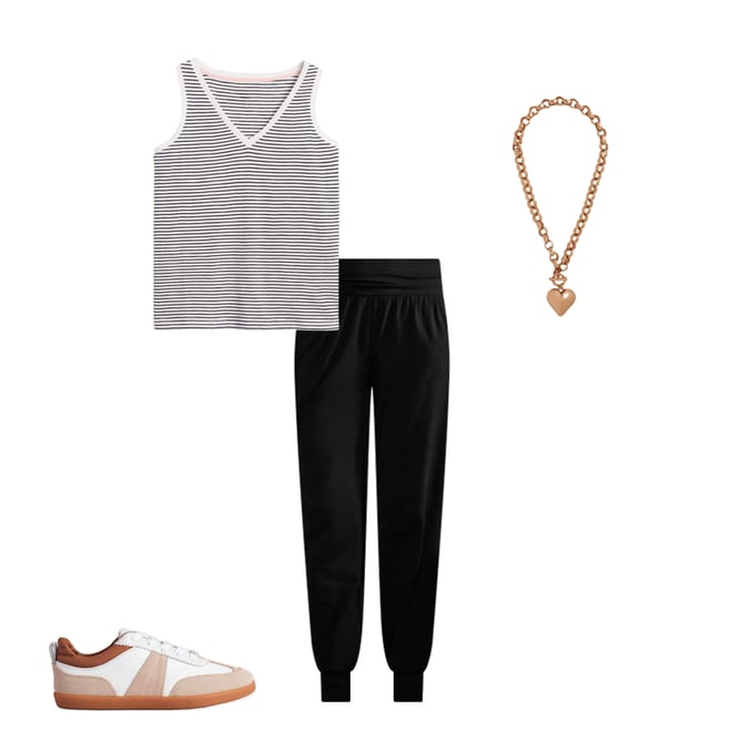 6th bundle featuring 3 items which compliment Regular V-Neck Slub Vest-Navy, Ivory Stripe