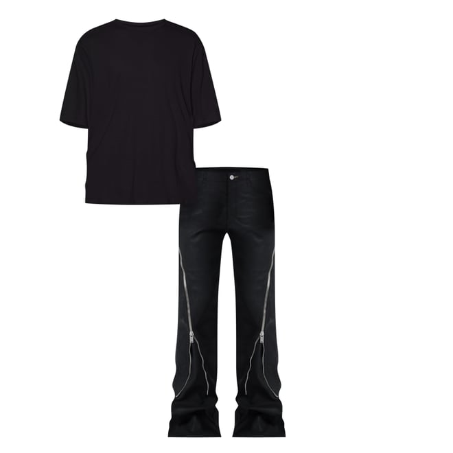 D519 Leather Zipper Flare Pants - Black | mnml | shop now D519 Leather Zipper Flare Pants - Black | mnml | shop now