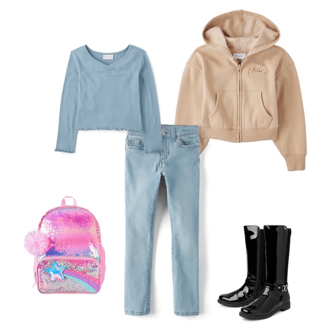 6th bundle featuring 4 items which compliment Girls Pointelle Ruched Top