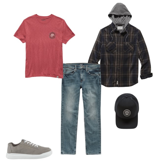 1st bundle featuring 4 items which compliment  Tequila Reposado Skull Roses Slub Tee Shirt - Faded Red