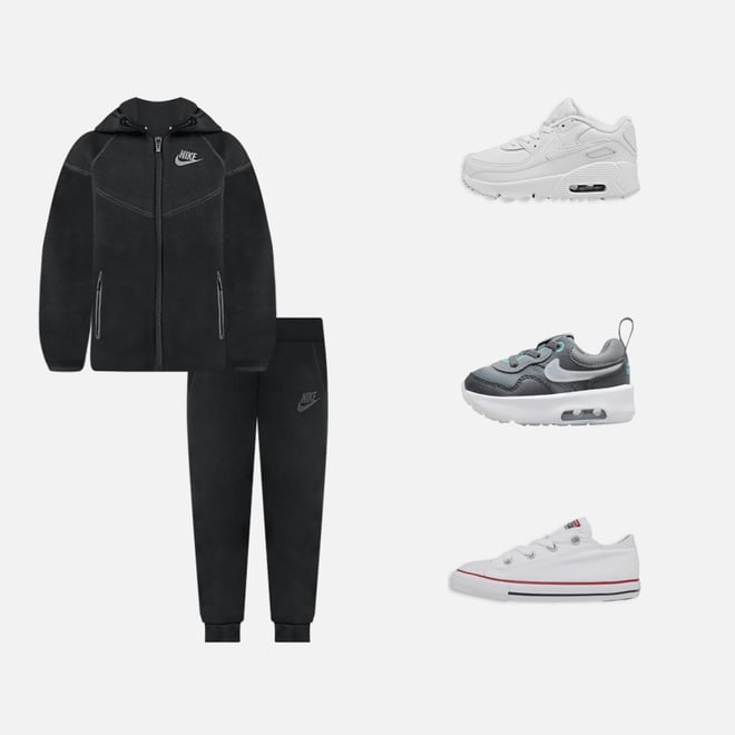 Grey & Black Nike Tech Fleece Set Toddler Kids Bundle discount