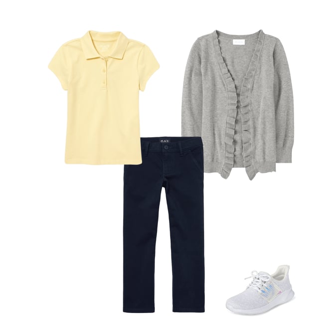 7th bundle featuring 3 items which compliment Girls Ruffle Open Front Cardigan