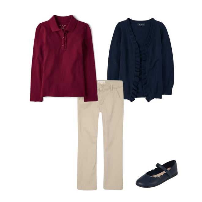 1st bundle featuring 3 items which compliment Girls Uniform Stretch Skinny Chino Pants