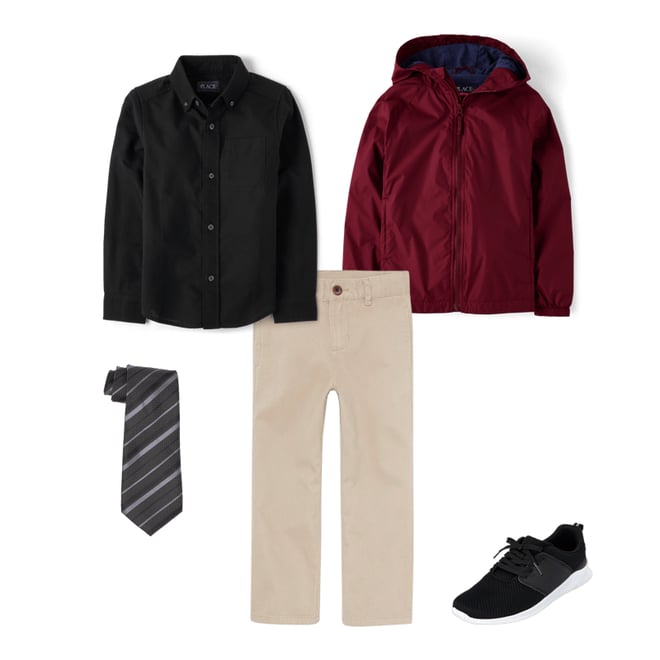 Boys Long Sleeve Windbreaker Jacket - BURGUNDY | The