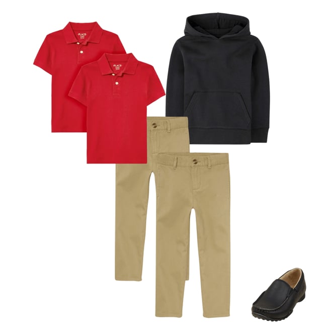 3rd bundle featuring 3 items which compliment Boys Uniform Stretch Relaxed Straight Chino Pants 2-Pack