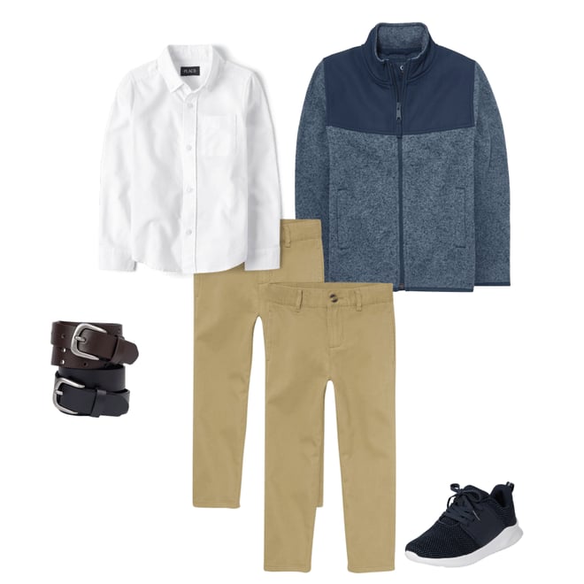 2nd bundle featuring 4 items which compliment Boys Uniform Stretch Relaxed Straight Chino Pants 2-Pack