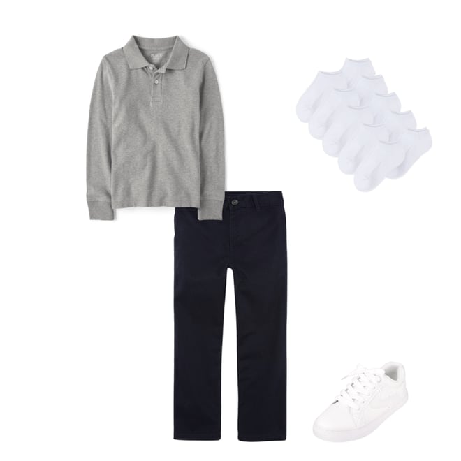 1st bundle featuring 3 items which compliment Boys Uniform Stretch Relaxed Straight Chino Pants