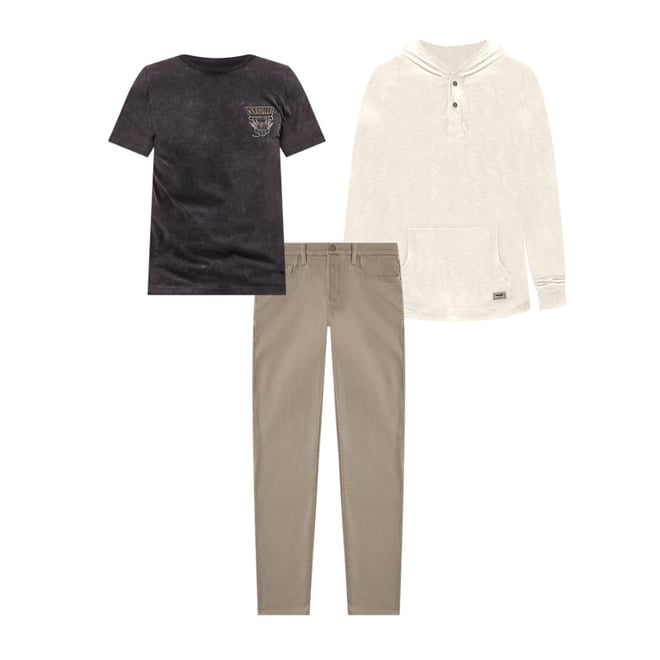 Men's Lightweight Hooded Pullover in Ecru