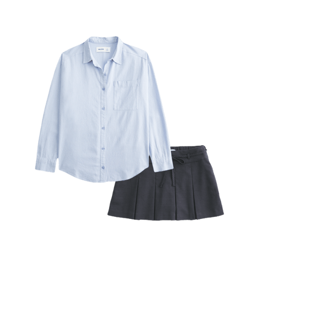 Mid-Rise Pleated Mini Skort