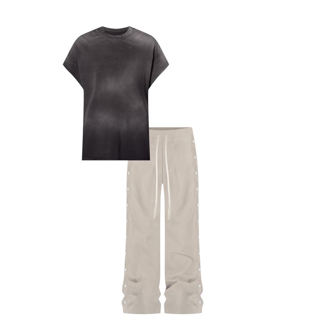 Side Snap Nylon Pants - Tan | mnml | shop now Side Snap Nylon Pants - Tan | mnml | shop now