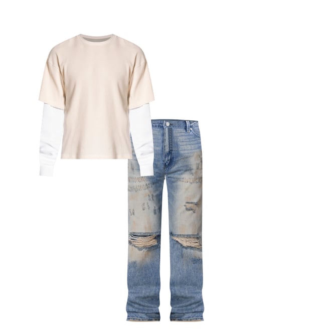MNML D737 DOWN IN THE DIRT デニム ジーンズ Blue 送料込み D737 Down in the Dirt Denim - Blue | mnml | shop now