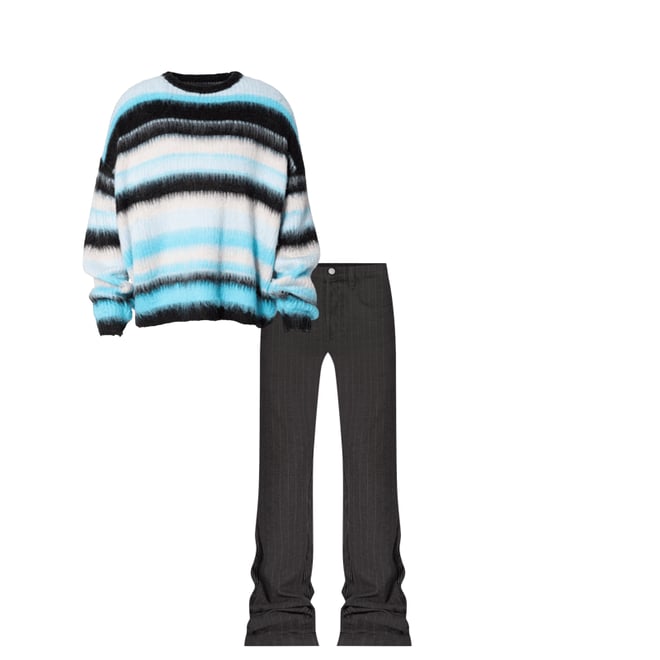 Oversized Blue Water Palette Sweater - Blue | mnml | shop now Oversized Blue Water Palette Sweater - Blue | mnml | shop now