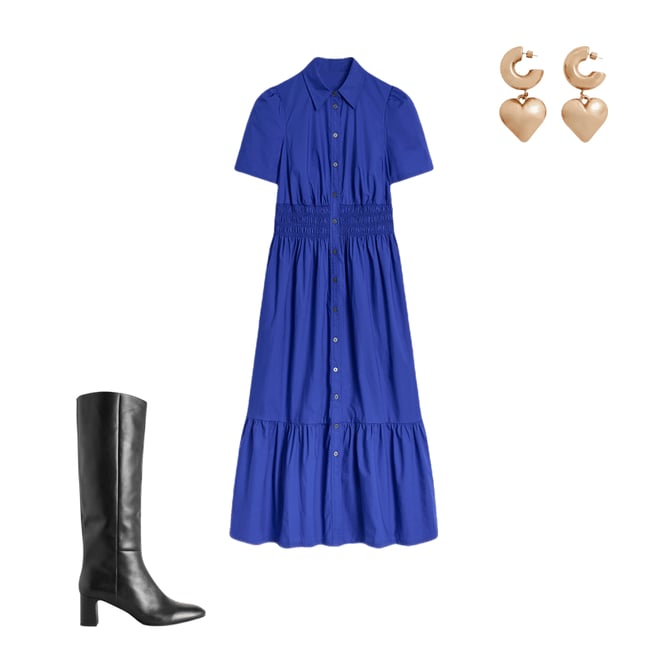 4th bundle featuring 2 items which compliment Jane Smocked Shirt Dress-Bright Blue