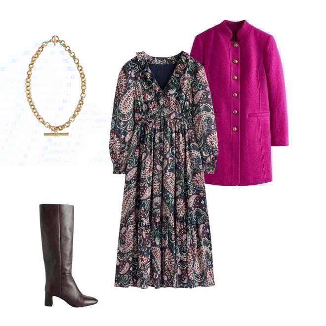 Hamilton Textured Coat-Vibrant Plum | Boden UK Hamilton Textured Coat-Vibrant Plum | Boden UK
