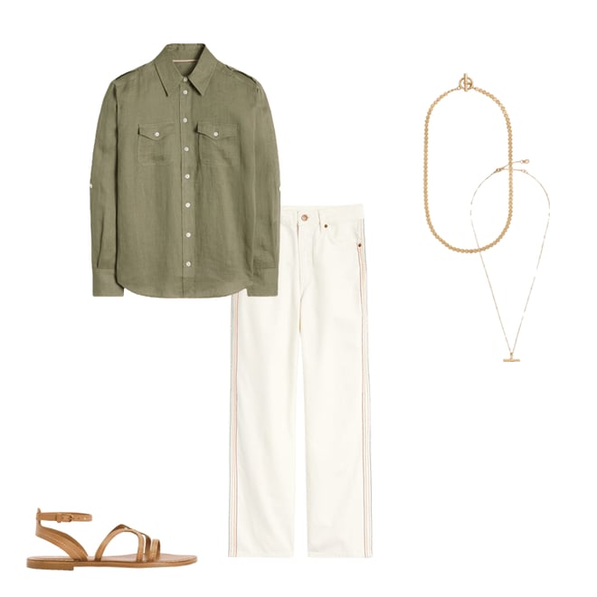 1st bundle featuring 4 items which compliment Longline Linen Safari Shirt
