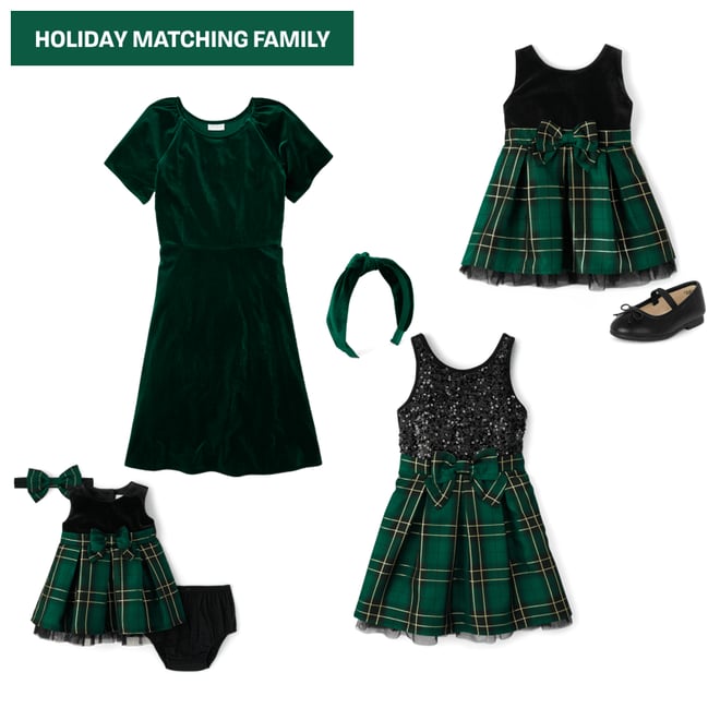 4th bundle featuring 6 items which compliment Girls Matching Family Plaid Sequin Fit And Flare Dress
