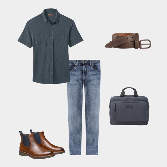 1st bundle featuring 4 items which compliment Oiled Contrast Stitched Belt
