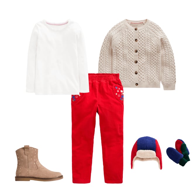 2nd bundle featuring 4 items which compliment Lined Cord Pull-On Trousers-Sunset Orange Embroidery