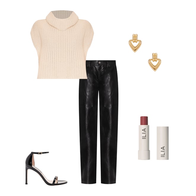 1st bundle featuring 4 items which compliment Cate Sleeveless Turtleneck Sweater