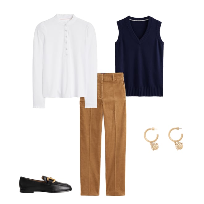 3rd bundle featuring 4 items which compliment Supersoft Frill Henley Top-White
