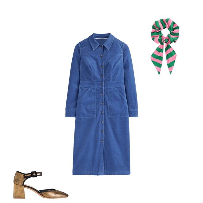 2nd bundle featuring 2 items which compliment Flora Cord Midi Shirt Dress-True Navy