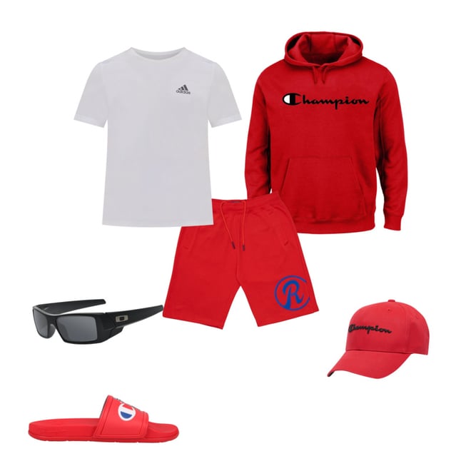 red champion shirt outfit