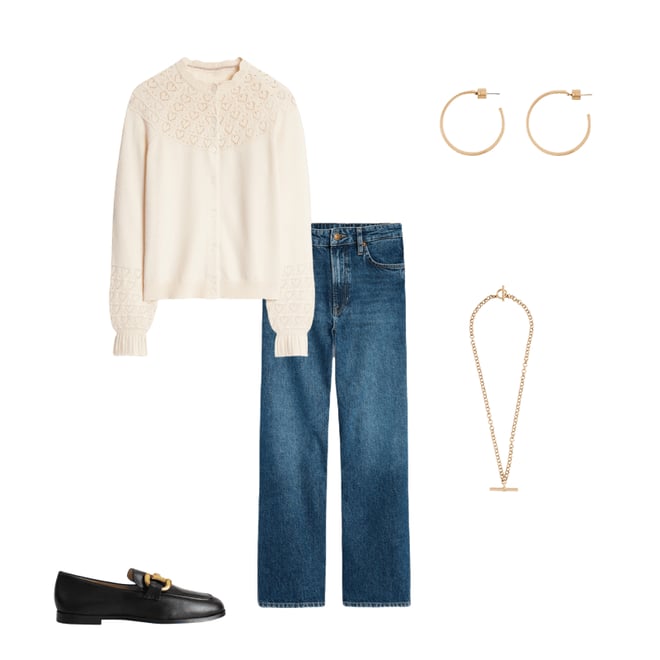1st bundle featuring 4 items which compliment High Rise Straight Crop Jeans-Mid Vintage