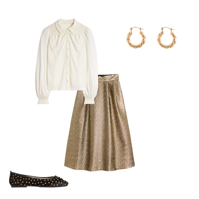 Angelica Jacquard Skirt-Gold | Boden USA