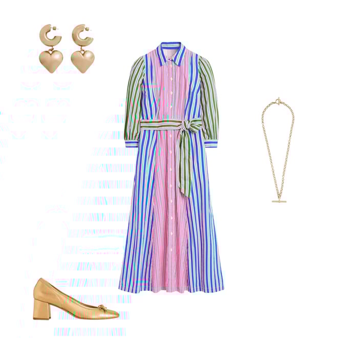 4th bundle featuring 3 items which compliment Clara Cotton Shirt Dress-Pink Rose, Red Stripe