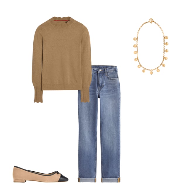 5th bundle featuring 3 items which compliment Imi Scallop Trim Jumper, Fall Leaf