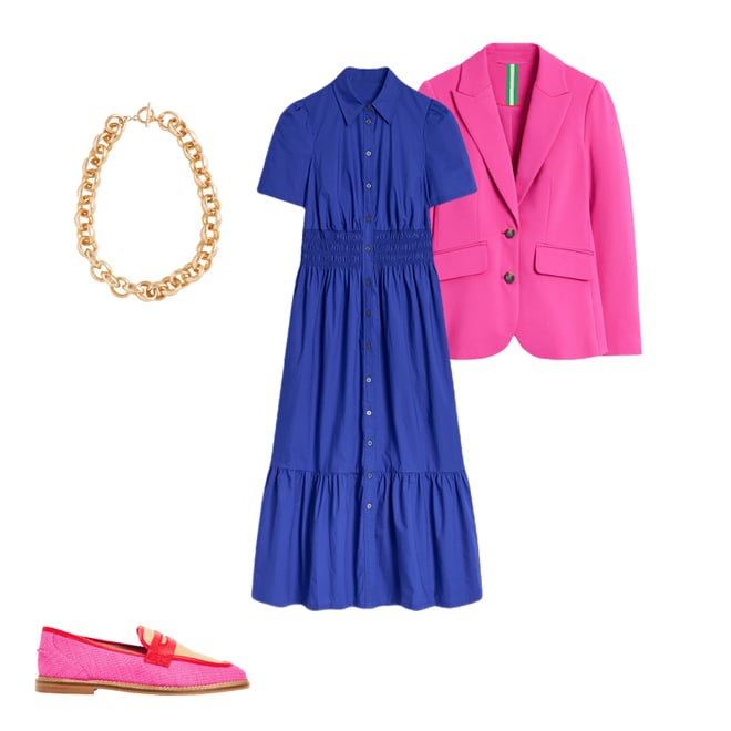 5th bundle featuring 3 items which compliment Jane Smocked Shirt Dress-Bright Blue