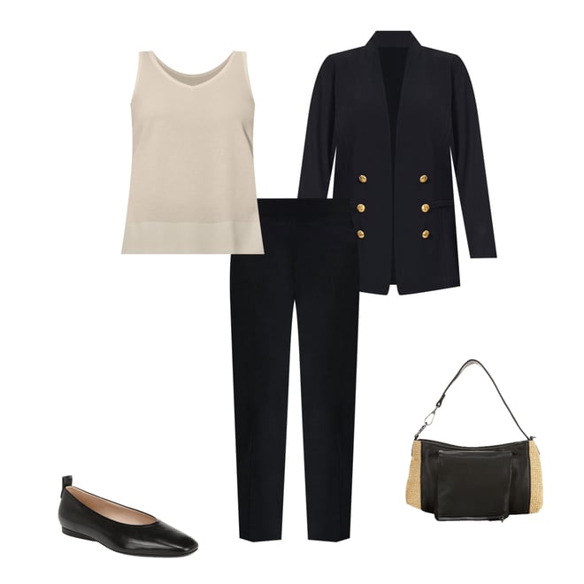 Ming Wang Stand Collar 3/4 Sleeve Button Trim Knit Jacket