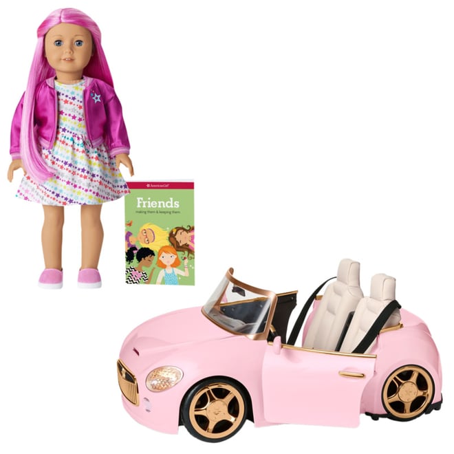 american girl doll pink car