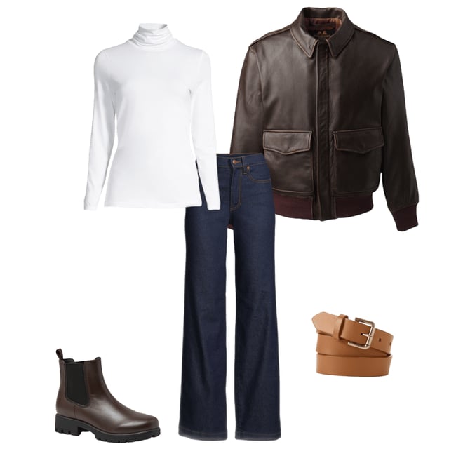 Willis and Geiger Leather Bomber Jacket | Lands' End
