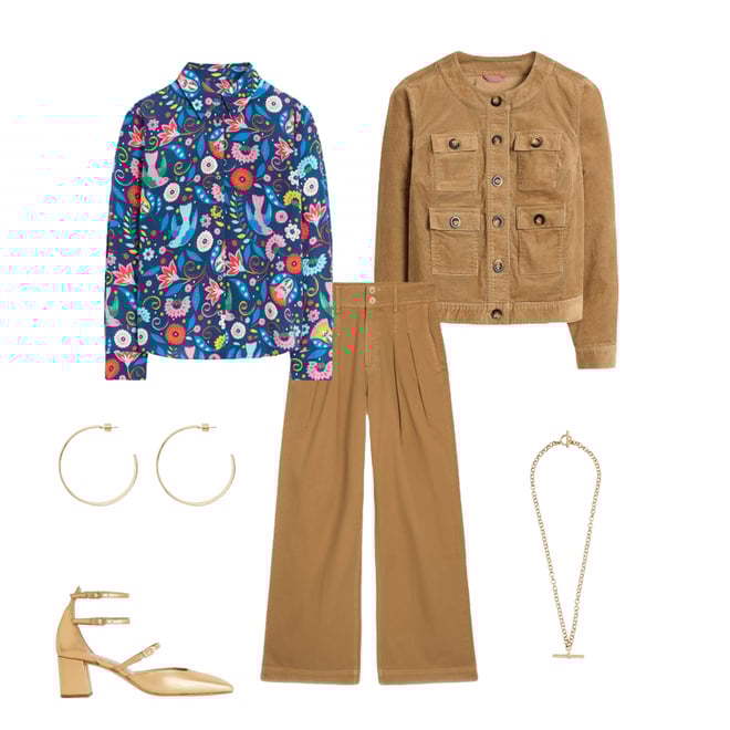 2nd bundle featuring 5 items which compliment Sienna Silk Shirt-French Navy, Decorative Garden