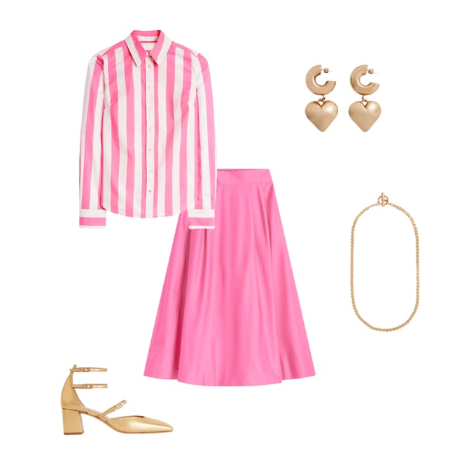 1st bundle featuring 4 items which compliment Sienna Cotton Shirt-Pink Rose Wide Stripe