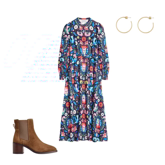 1st bundle featuring 2 items which compliment Ruby Collarless Shirt Dress-French Navy, Decorative Garden