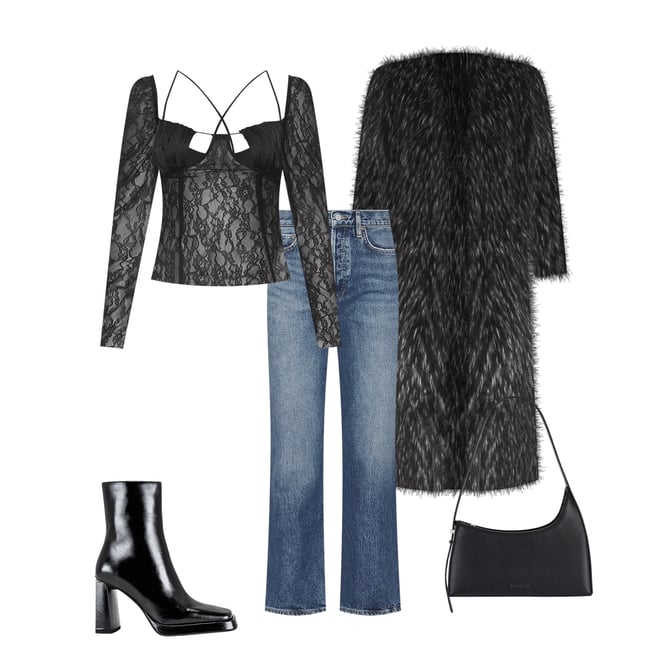 2nd bundle featuring 4 items which compliment Mechanical Dolls Faux Fur Coat