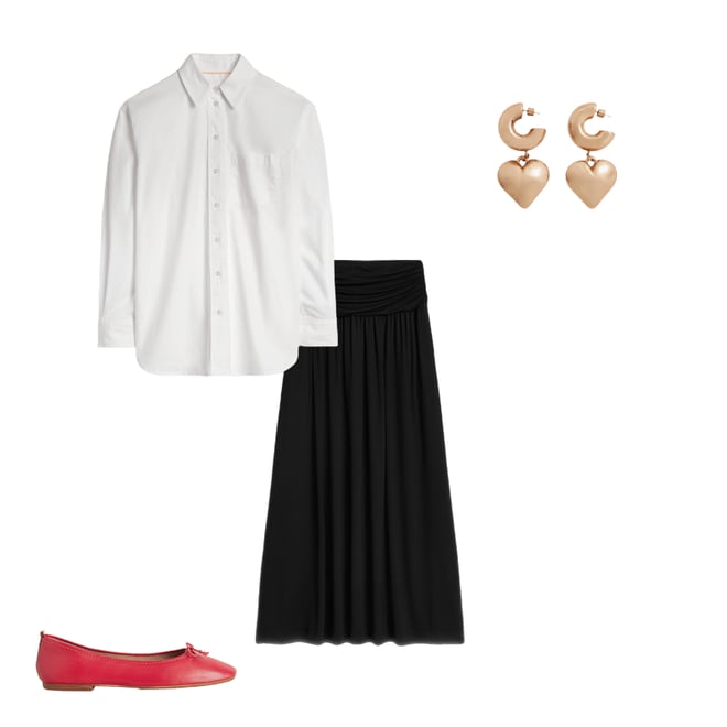 5th bundle featuring 3 items which compliment Sadie Relaxed Cotton Shirt-White Oxford