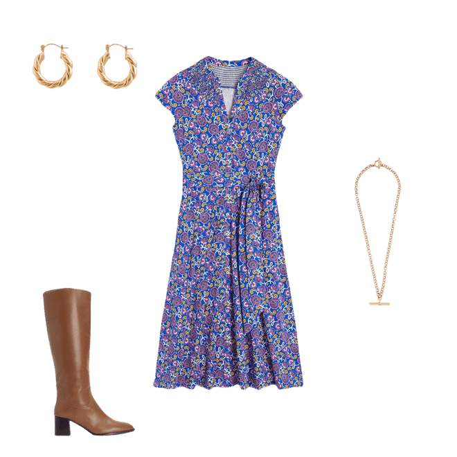 Sara Jersey Shirt Dress-Gallery Blue, Garden Vine | Boden UK