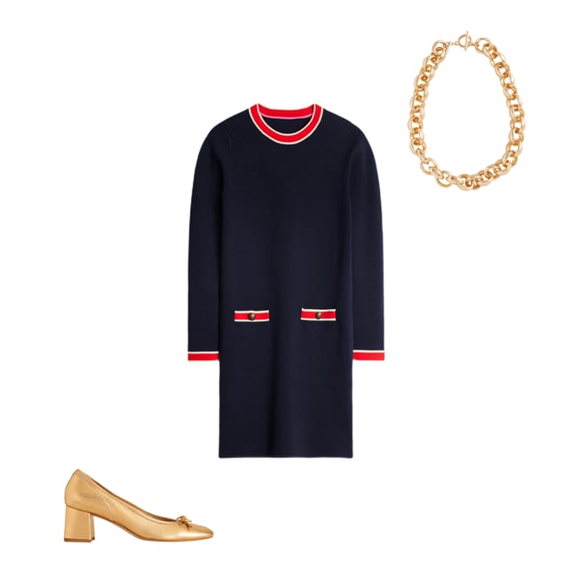 3rd bundle featuring 2 items which compliment Holly Knitted Shift Dress-Navy