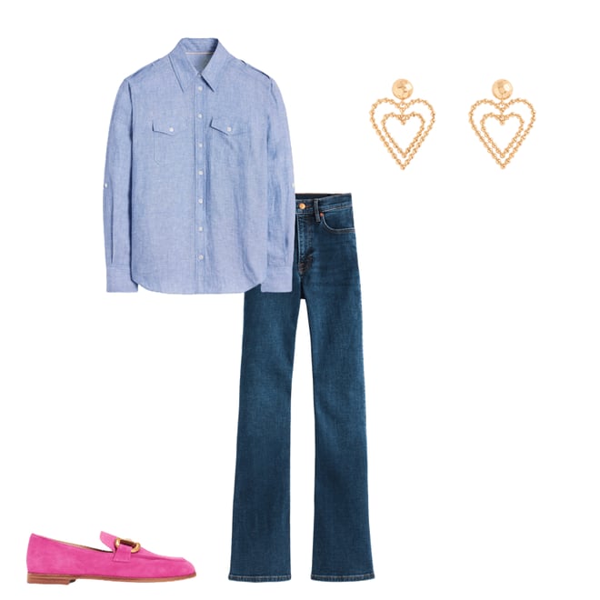 3rd bundle featuring 3 items which compliment Longline Linen Safari Shirt, Chambray