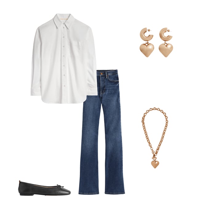 6th bundle featuring 4 items which compliment Sadie Relaxed Cotton Shirt-White Oxford
