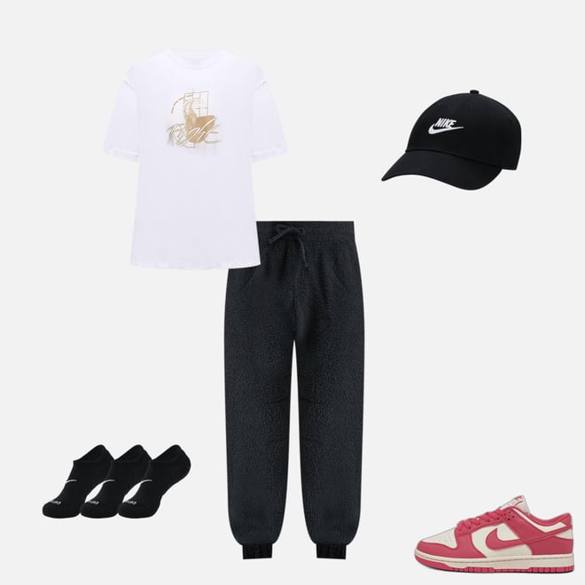 Bundle Trendy tee, popular slides nd dunks