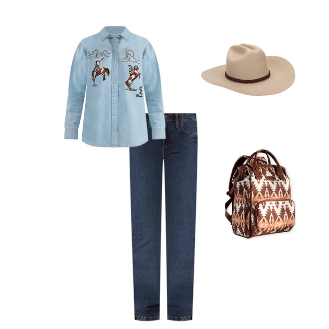 Womens Embroidered Boyfriend Western Snap Denim Shirt Womens Embroidered Boyfriend Western Snap Denim Shirt