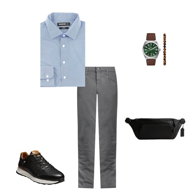 Murano Slim Fit Non-Iron Point Collar Twill Knit Dress Shirt Murano Slim Fit Non-Iron Point Collar Twill Knit Dress Shirt