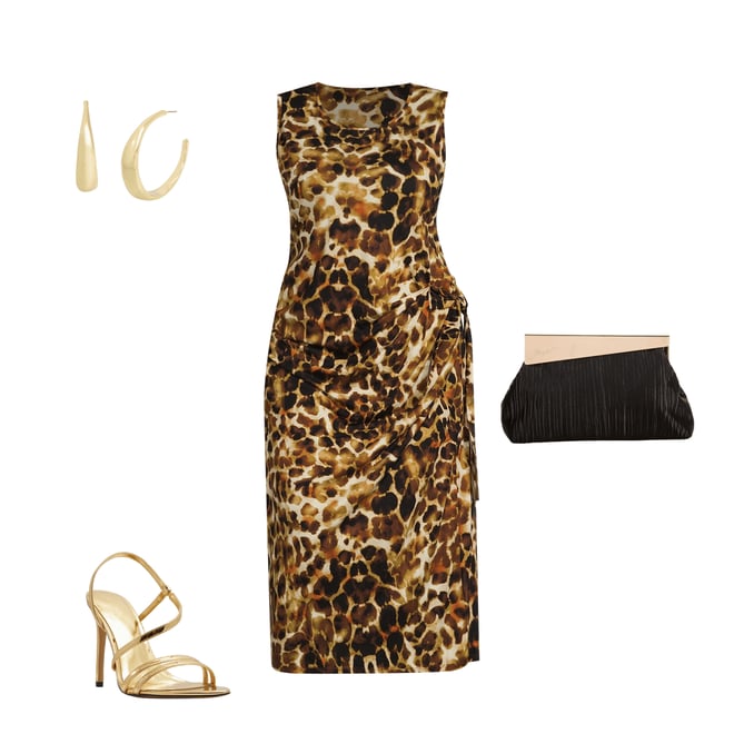 New Calvin Klein dress w outlet leopard print