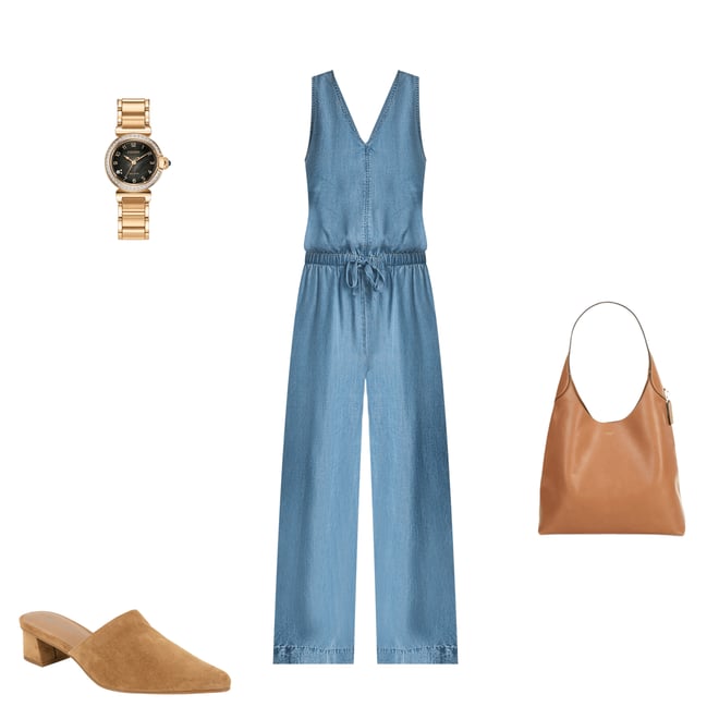 Splendid Kali Chambray V Neck Sleeveless Jumpsuit Dillard s