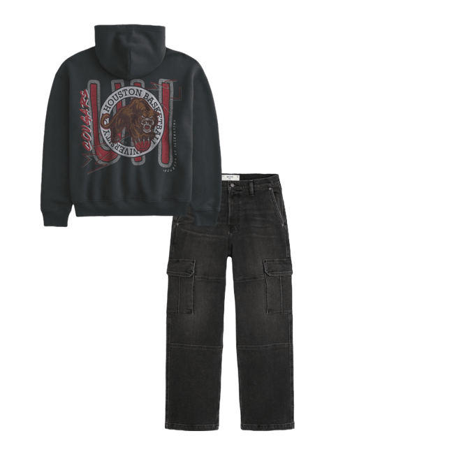 Boxy University of Houston Basketball Graphic Hoodie