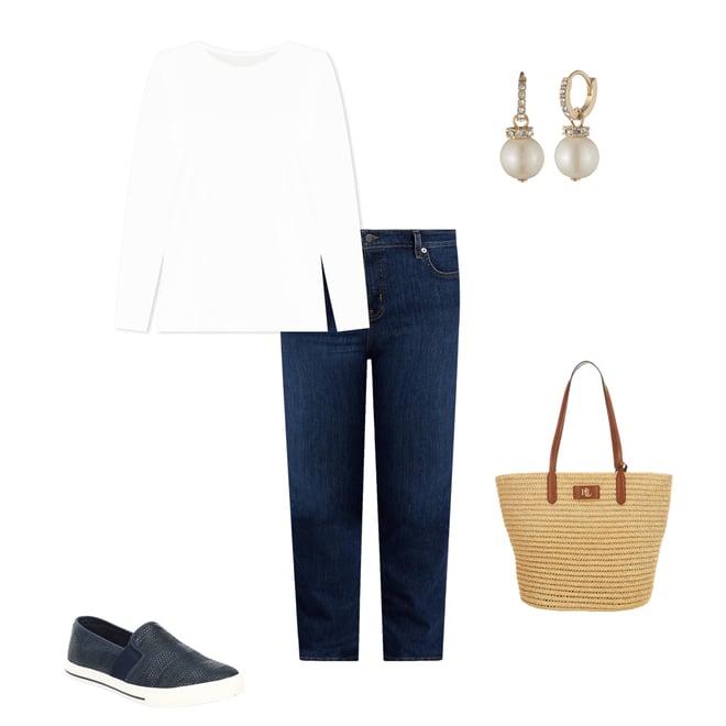 Lauren Ralph Lauren Brie Large Straw Tote Bag | Dillard's